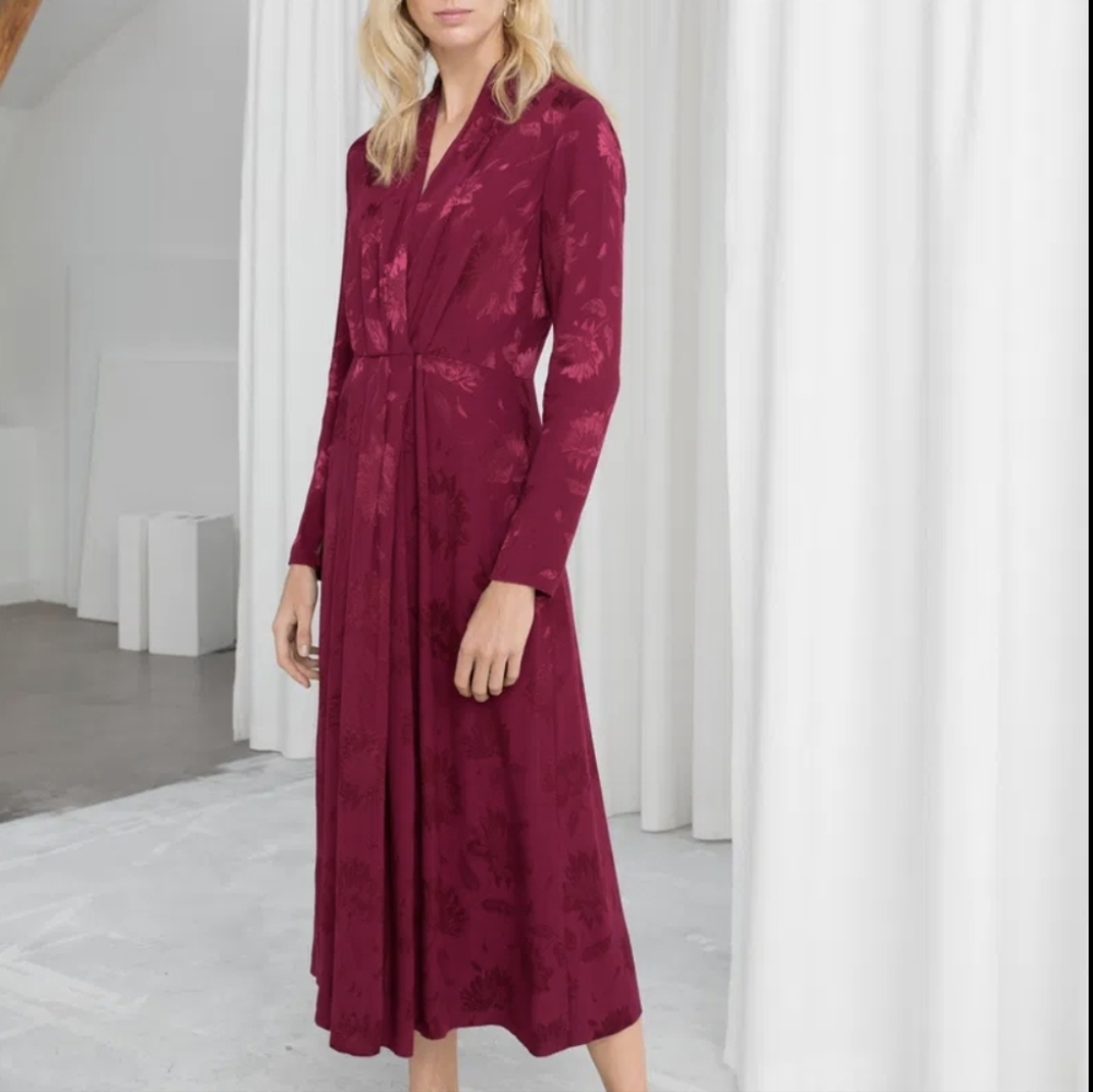 & OTHER STORIES Long Burgundy Dress